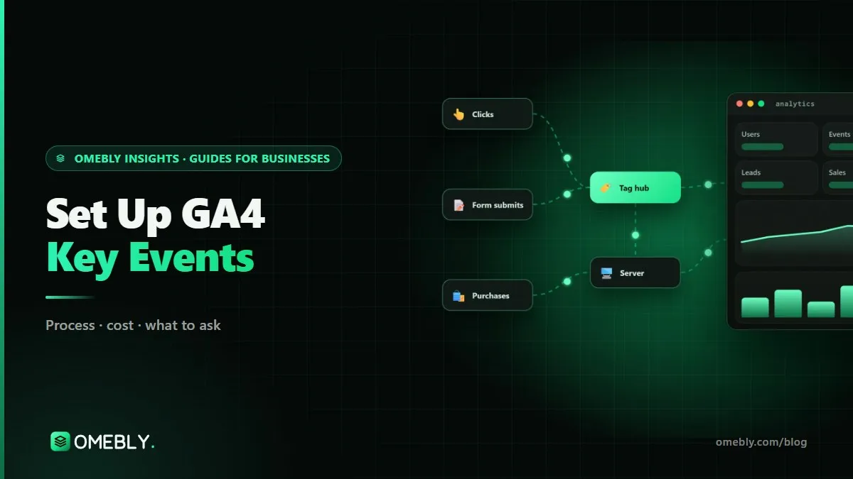 An analytics dashboard with a few highlighted key events such as form submissions, calls and purchases, among many ordinary events